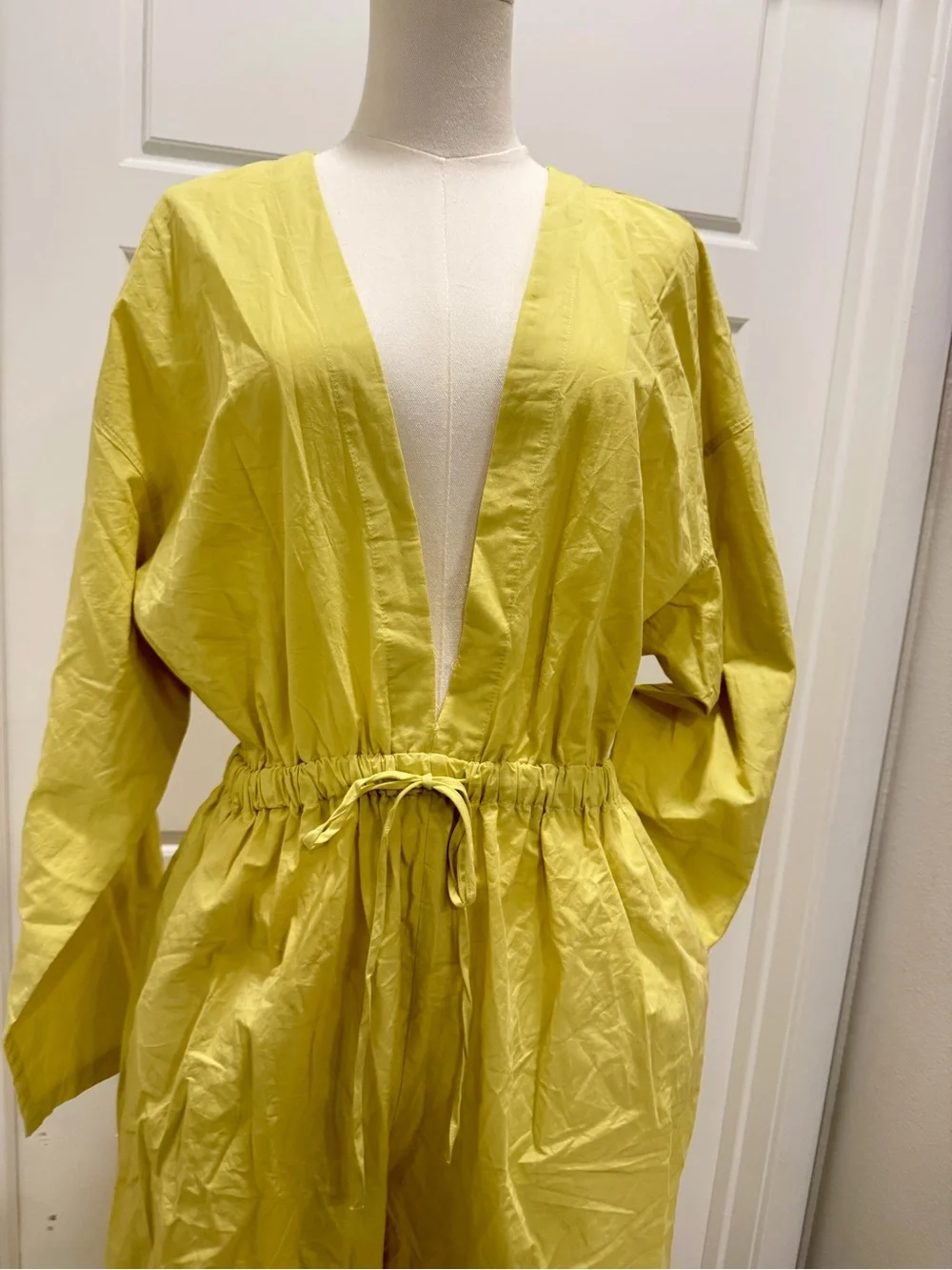 Zara Women's Pistachio Green Wide-Leg Jumpsuit with Drawstring Waist NWT - Picture 5 of 10